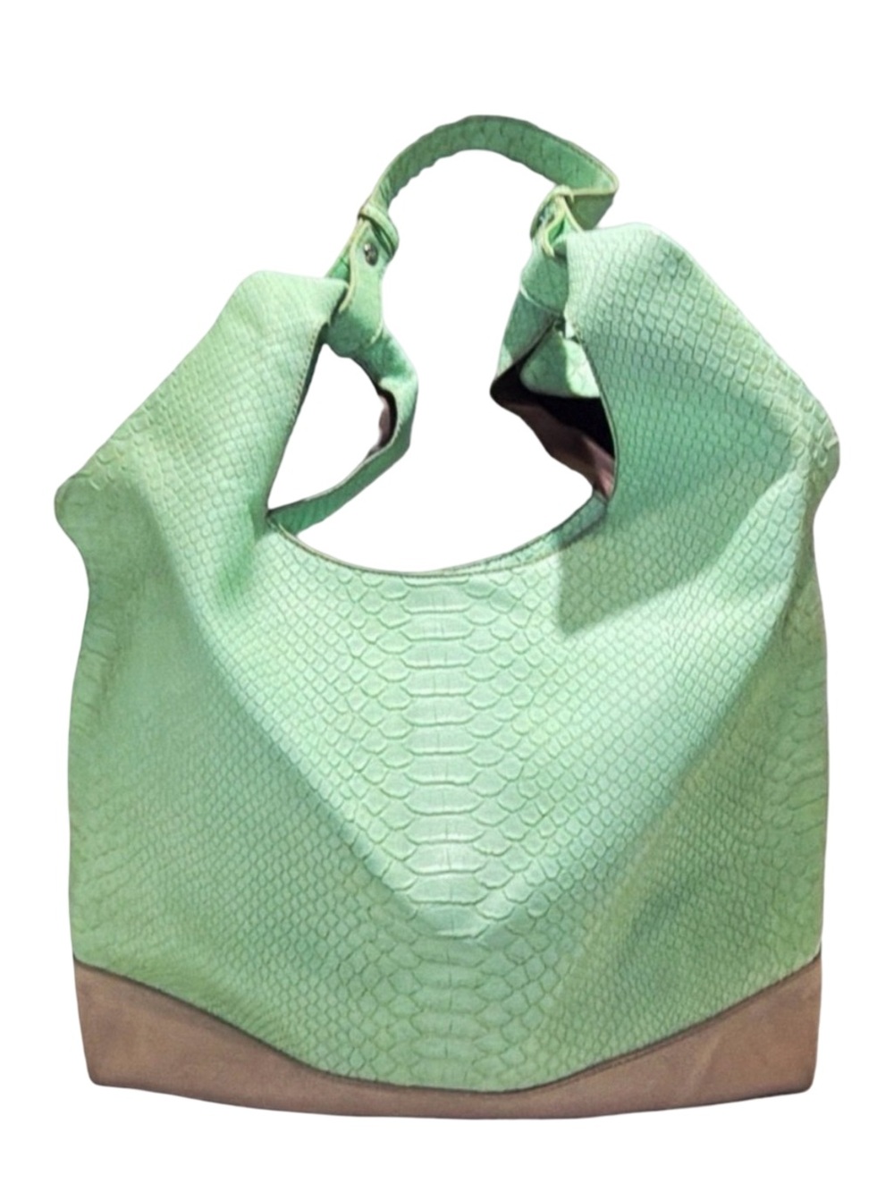 Danielle Nicole Green Faux Leather Hobo Bag | Textured Snake Embossed Shoulder